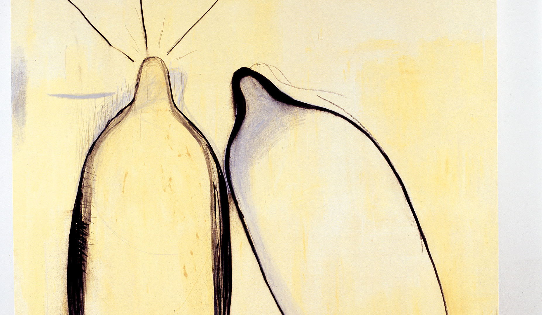 1995-Two Breasts-Acrylic, pastel, charcoal on canvas-200x200 cm